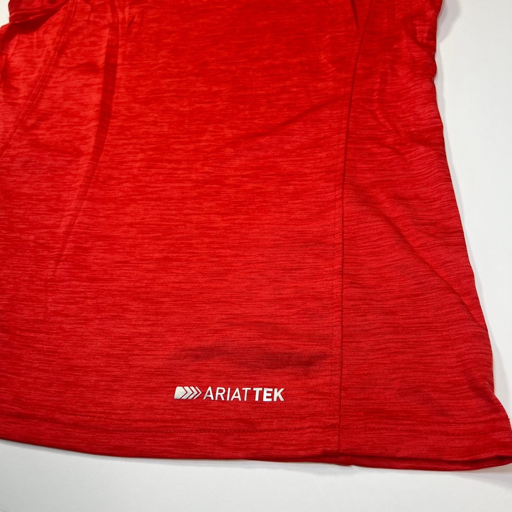 Ariat Tank Top Medium Red AriatTEK V-Neck Performance Activewear Sleeveless - Picture 8 of 9